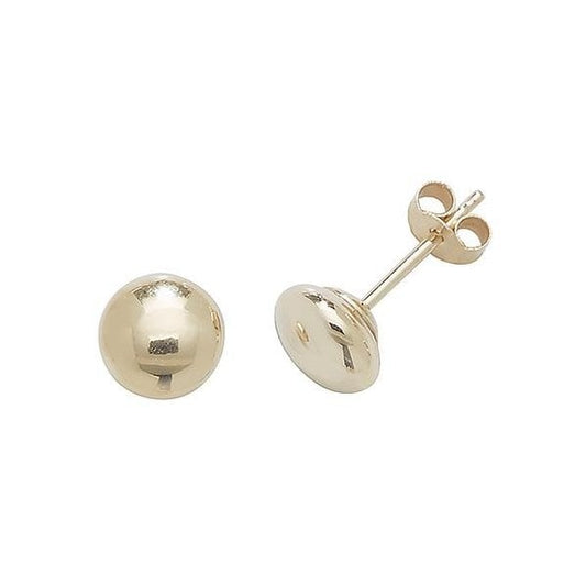 9ct Yellow Gold 5mm Button Stud Earrings