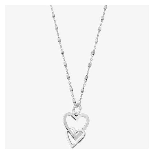 Interlocking Love Heart Pendant Necklace