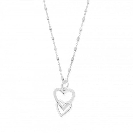 Interlocking Love Heart Pendant Necklace