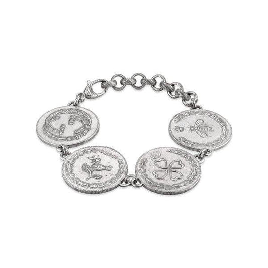 EX-DISPLAY Silver Multi Charm Coin Bracelet 19cm