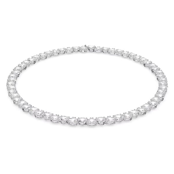 Millenia necklace Trilliant cut, White, Rhodium
