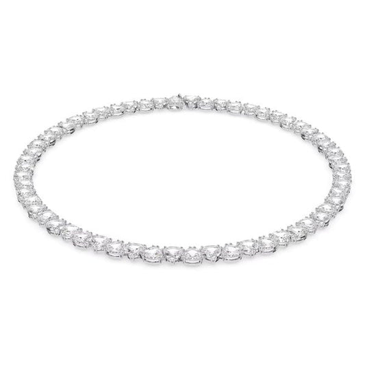 Millenia necklace Trilliant cut, White, Rhodium