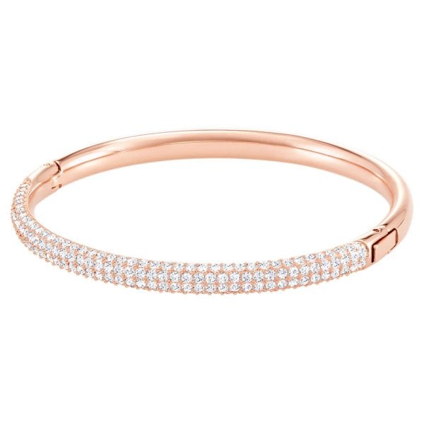 Stone bangle, Rose Gold Tone, Size Medium
