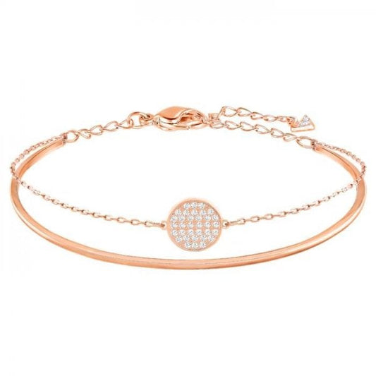 Ginger Bangle White, Rose-gold tone plated