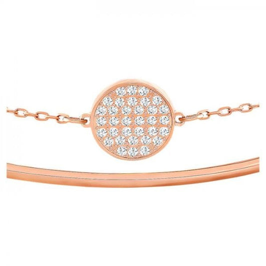 Ginger Bangle White, Rose-gold tone plated