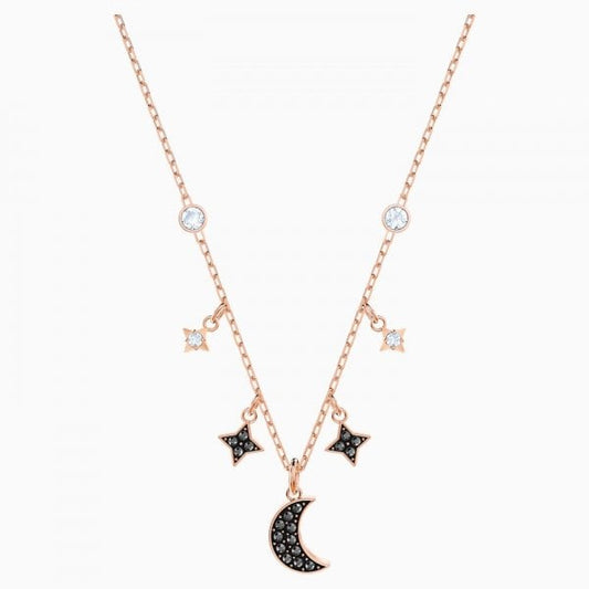 DUO NECKLACE MOON JET/CRY/ROS