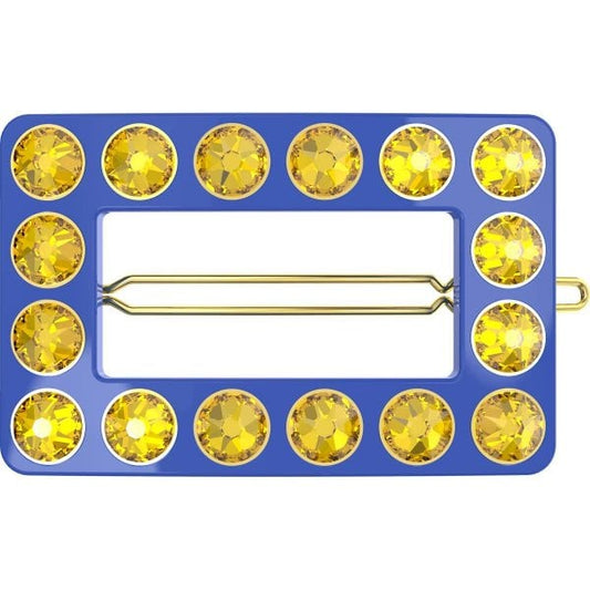 Hair clip, Yellow, Gold-tone plated