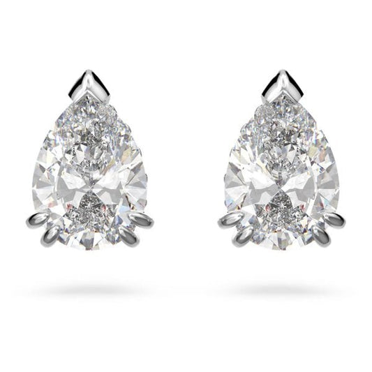 Millenia stud earrings Pear cut, White, Rhodium