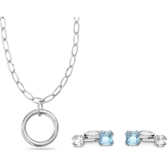 Pod jewelry, Blue, Silver-tone plated