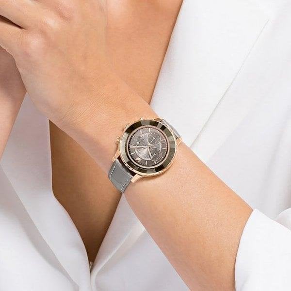 Octea Lux Chrono Watch, Leather strap