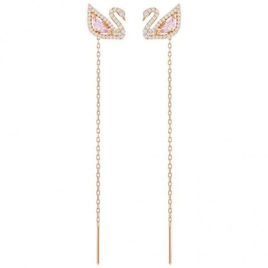 Dazzling Swan Pierced Earrings