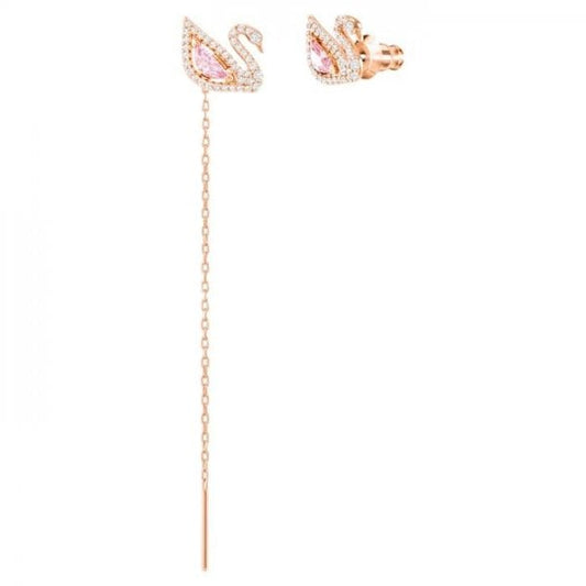 Dazzling Swan Pierced Earrings