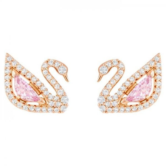 Dazzling Swan Pierced Earrings