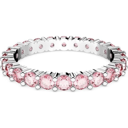Matrix ring, Round cut, Pink, Rhodium plated S52