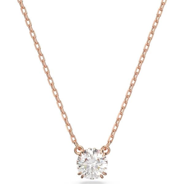 Constella pendant, Round cut, White, Rose gold
