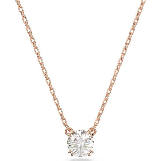 Constella pendant, Round cut, White, Rose gold