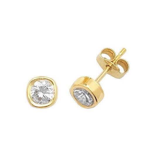 9CT YEL GOLD CZ STUD EARRINGS