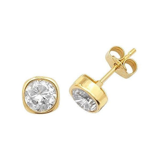 9CT YEL GOLD CZ STUD EARRINGS