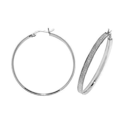 SILVER 40MM MOONDUST HOOP