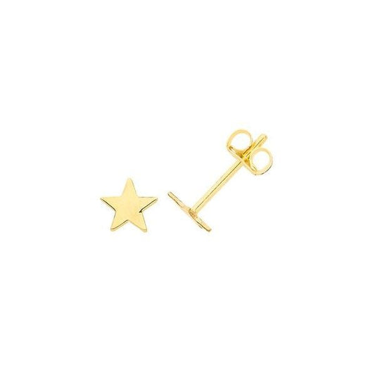 9CT YELLOW GOLD STAR STUD EARRINGS