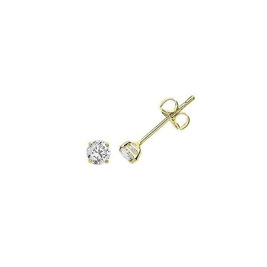 9CT YELLOW GOLD CZ STUD 3MM