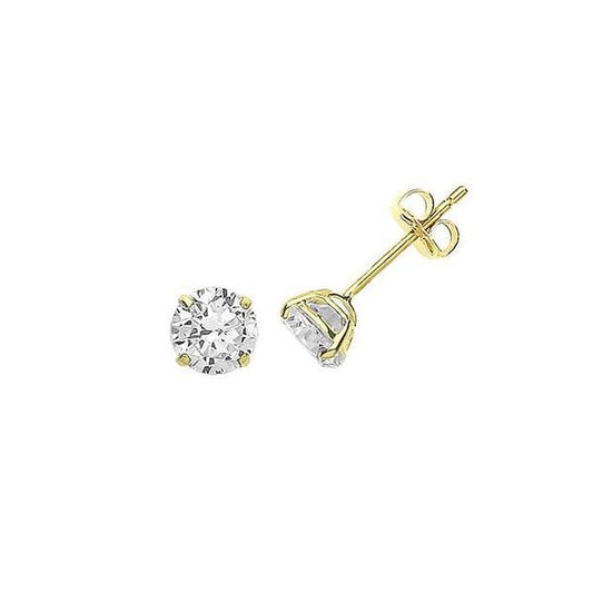 9CT YELLOW GOLD CZ STUD 5MM