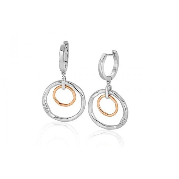 Ripples Double Hoop White Topaz Creole Earrings