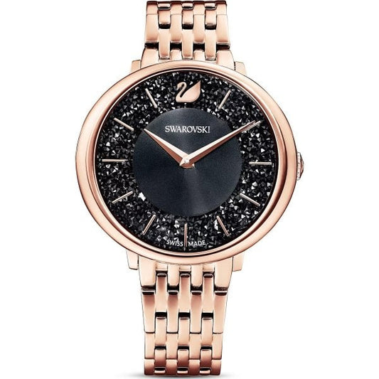 Crystalline Chic watch, Metal bracelet, Black