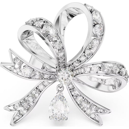 Volta cocktail ring, Bow, Large, White S55