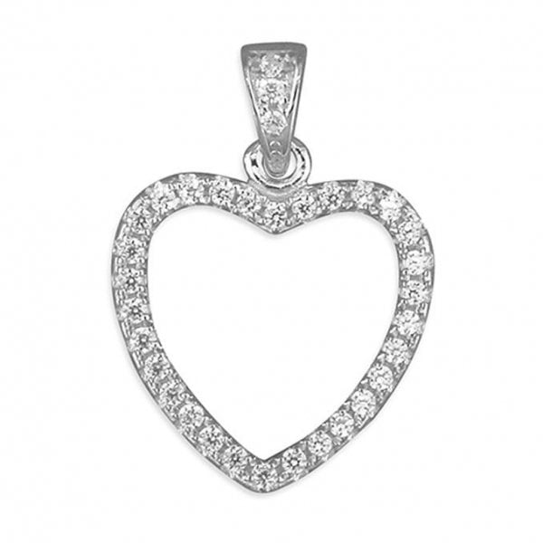 Sterling Silver Pendant - CZ Heart