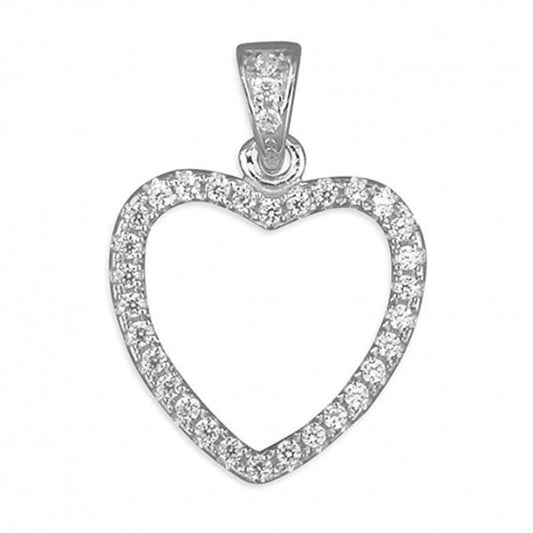 Sterling Silver Pendant - CZ Heart