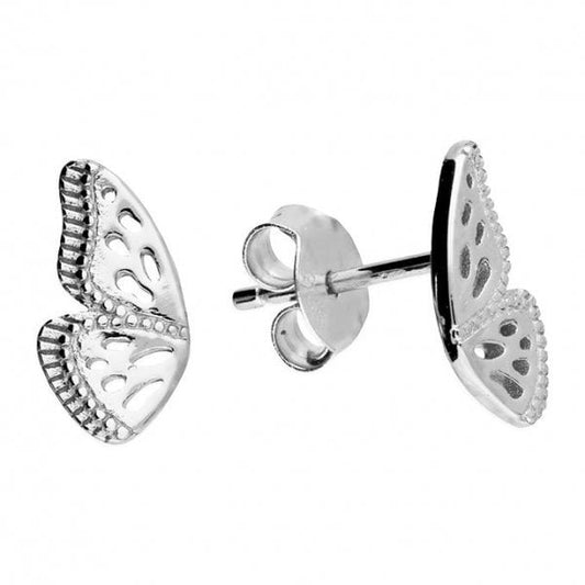 Sterling Silver Earrings - Butterfly Wing