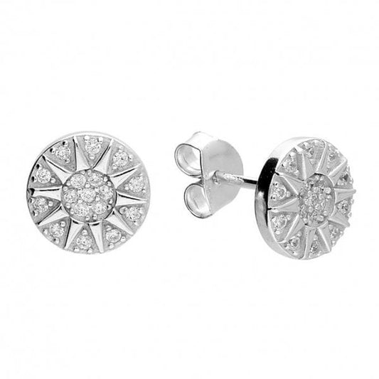 Sterling Silver Earrings - Sun Stud