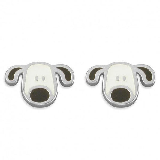Pippa Patch Dog Silver Stud Earring