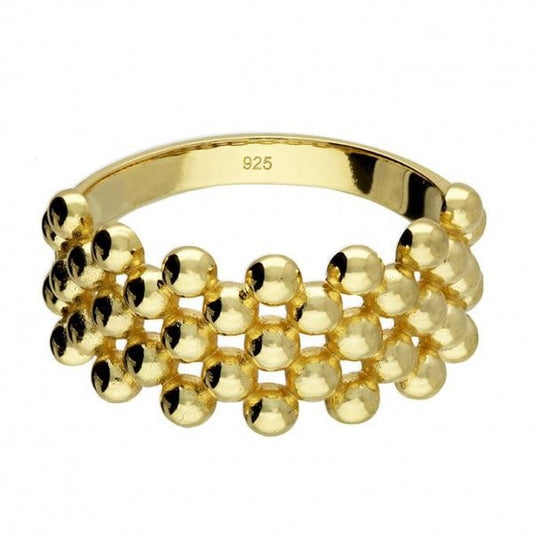 Yellow Gold Plated Ring - Size Q