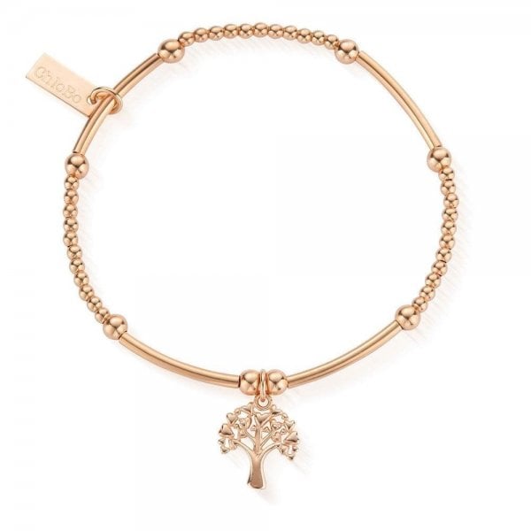 Rose Gold Cute Mini Heart Tree of Life Bracelet