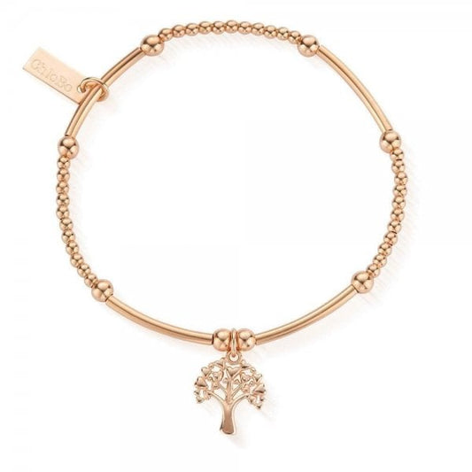 Rose Gold Cute Mini Heart Tree of Life Bracelet