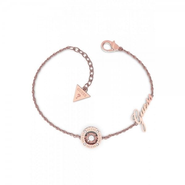 Ladies Solitaire Rose Gold & Crystal Bracelet