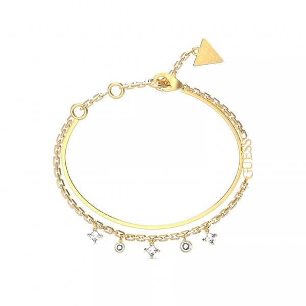 Yellow Gold Plated Steel Pavé Crystal Bracelet