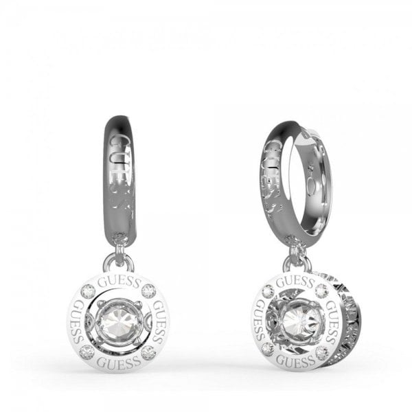 Solitaire Drop Hoop Earrings