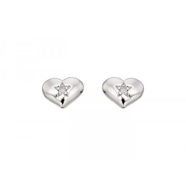 Diamond Heart Earring Studs