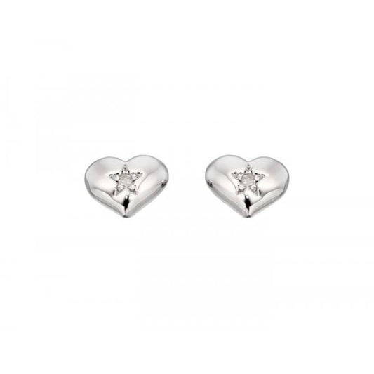 Diamond Heart Earring Studs