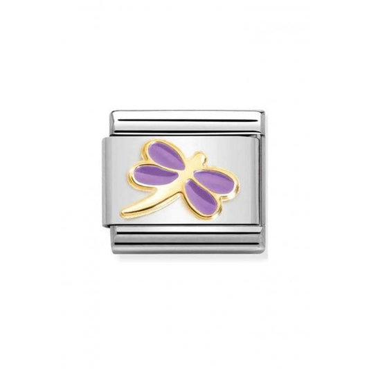 Gold and Lilac Dragonfly Charm