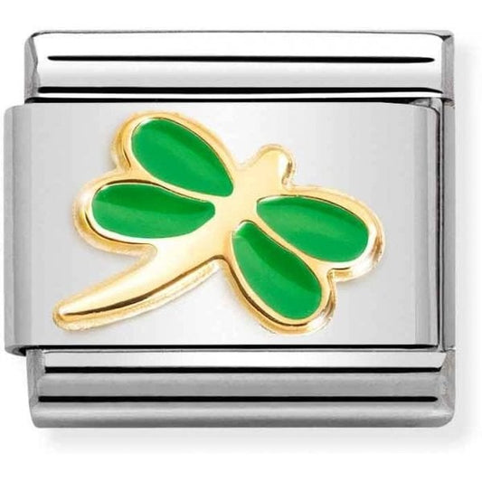 Gold and Green Apple Dragonfly Charm
