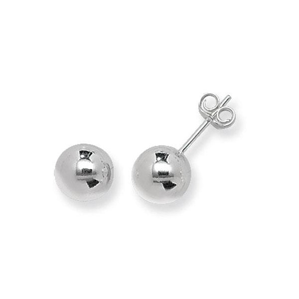 SILVER 8MM BALL STUD EARRINGS