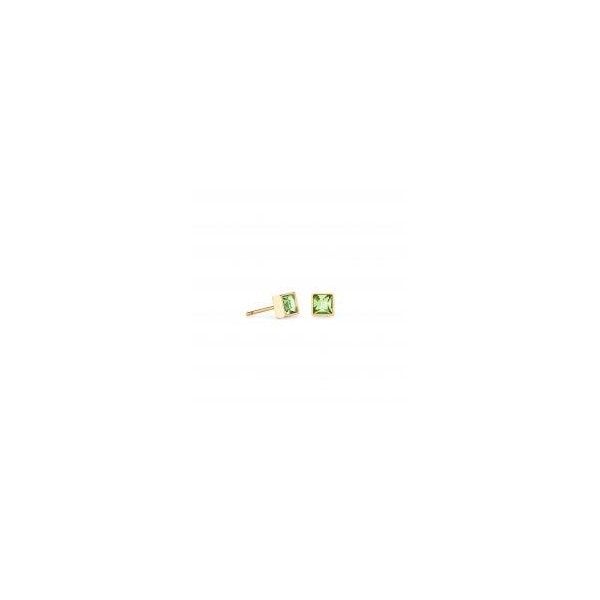 Brilliant Square Earrings Gold Green