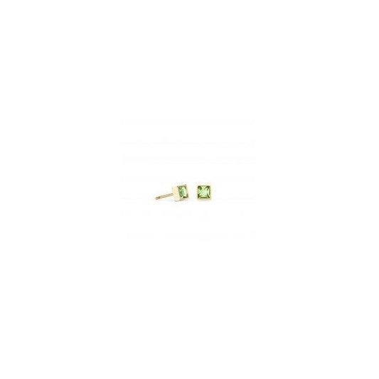 Brilliant Square Earrings Gold Green