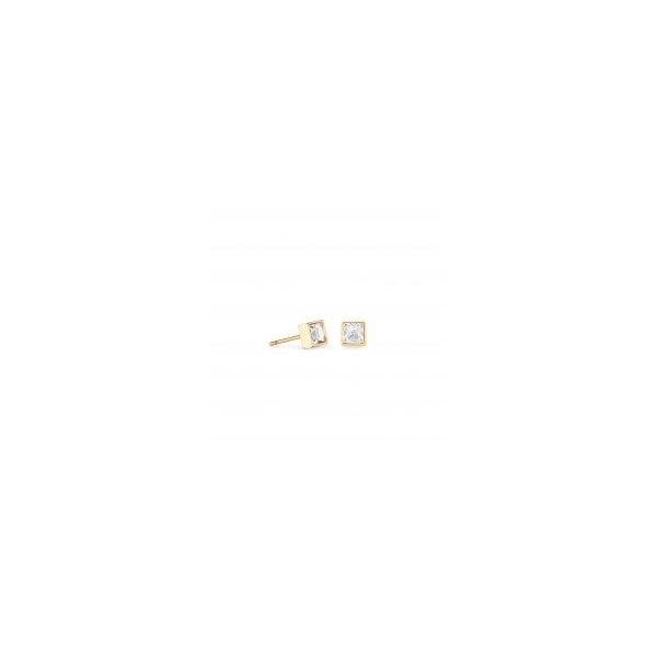 Brilliant Square Earrings Gold Crystal