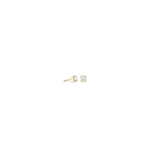 Brilliant Square Earrings Gold Crystal