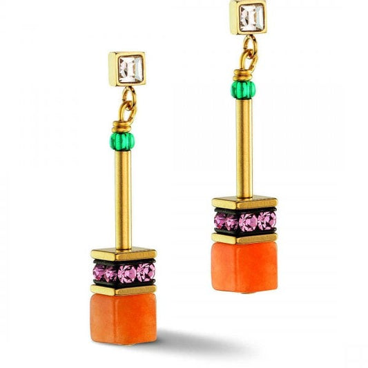 GeoCube Iconic Nature Chain Earrings